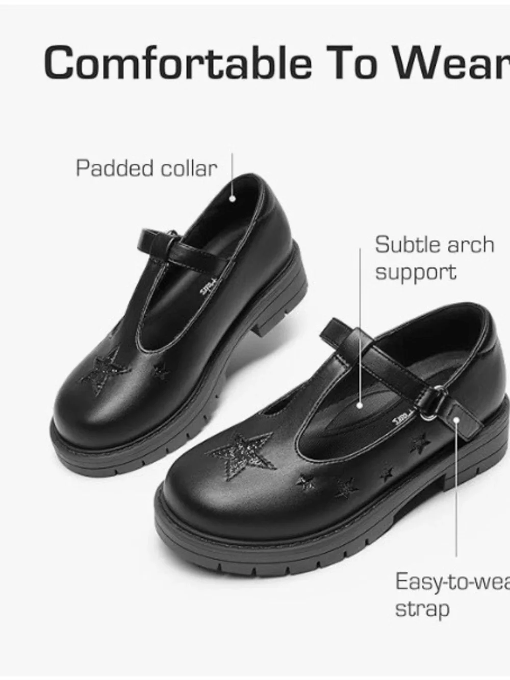 Dream Pairs Black Star Mary Jane Kids Dress Shoes Size 13